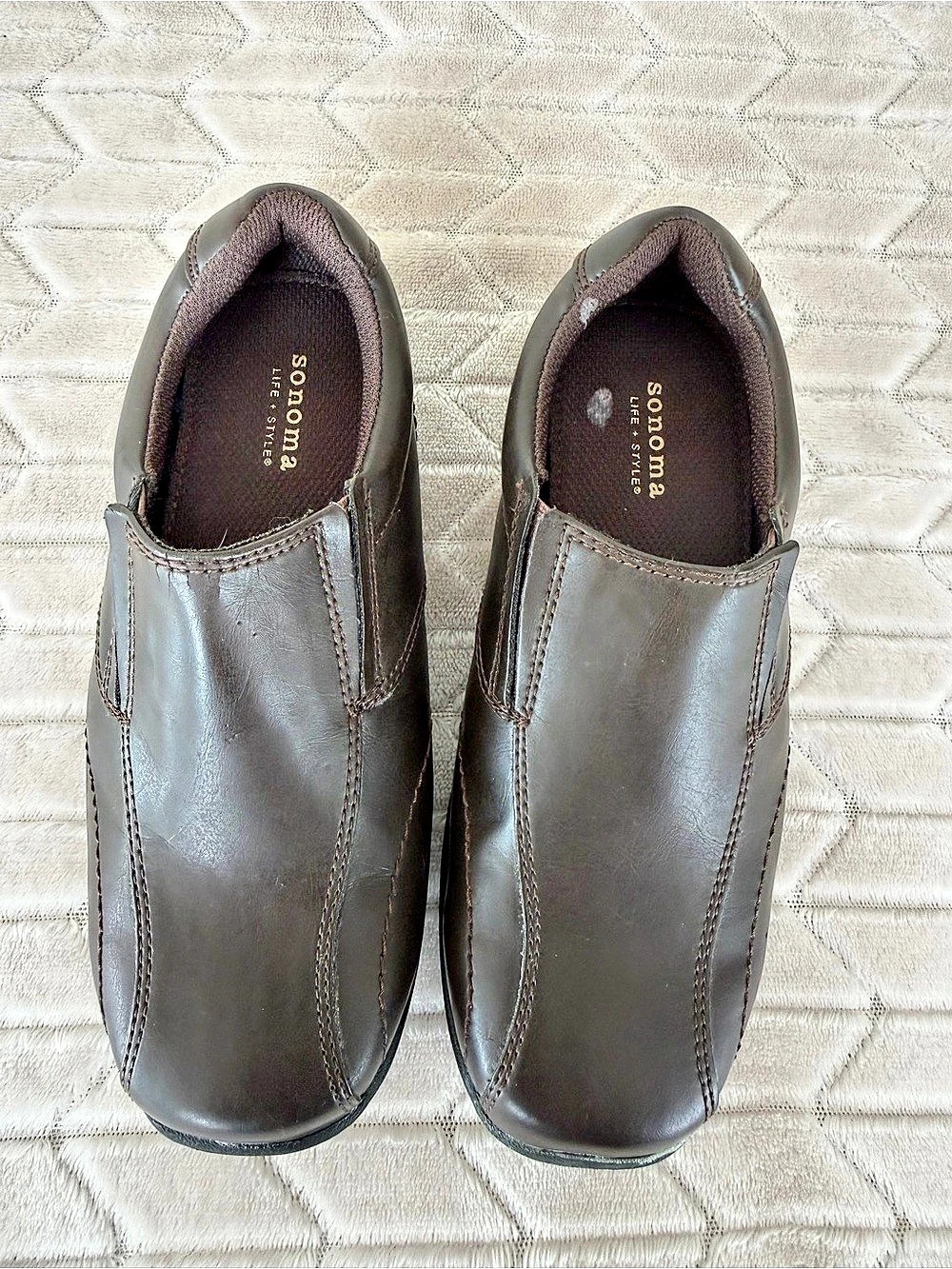 Sonoma Boys size 1 Brown Slip-On Dress 12Shoes Dressy Formal